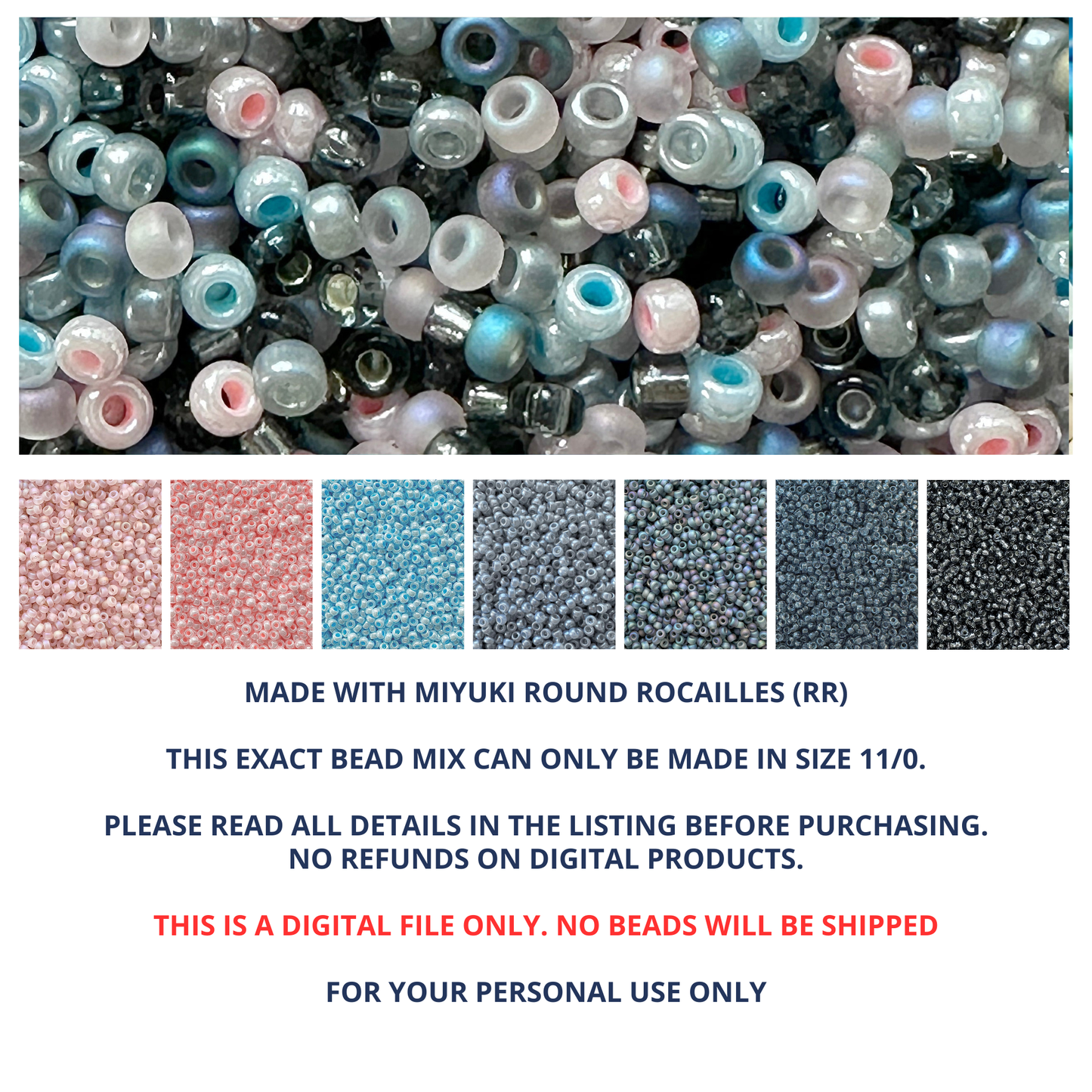 Stormy Miyuki Bead Mix Recipe & Color Palette (DIGITAL)