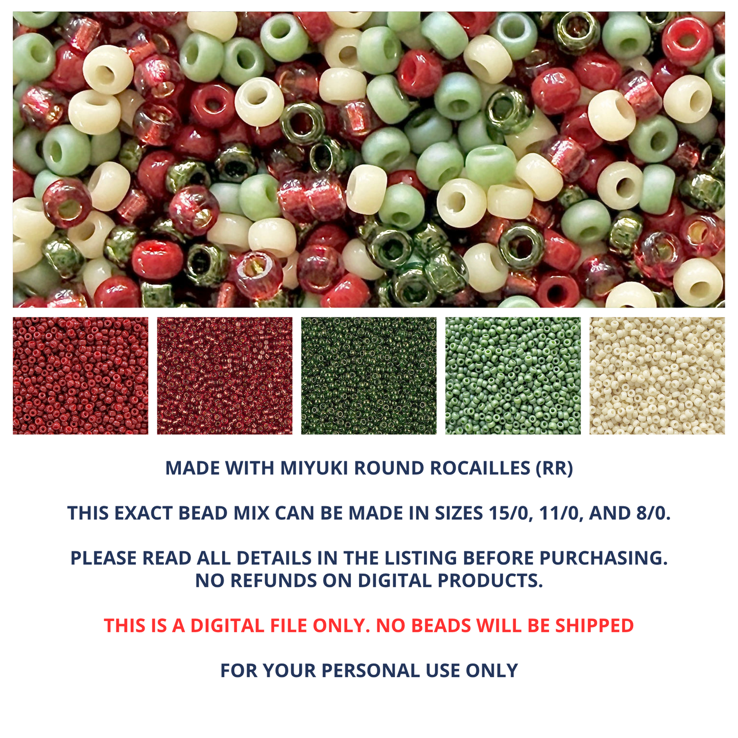Winter Berries Miyuki Bead Color Palette