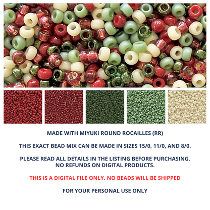 Winter Berries Miyuki Bead Color Palette