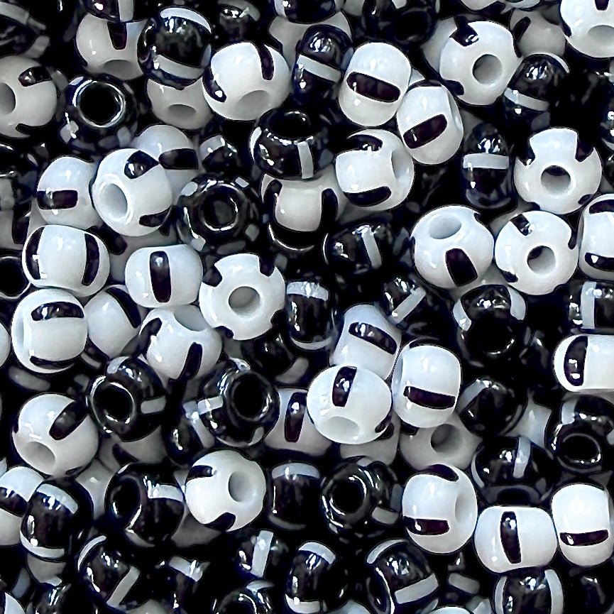 Black & White 6/0 Czech Striped Seed Bead Mix (100g) - The Bead Mix