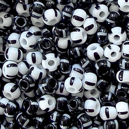 Black & White 6/0 Czech Striped Seed Bead Mix (100g) - The Bead Mix