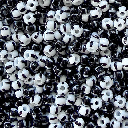 Black & White 6/0 Czech Striped Seed Bead Mix (100g) - The Bead Mix