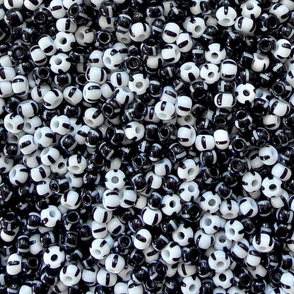 Black & White 6/0 Czech Striped Seed Bead Mix (100g) - The Bead Mix