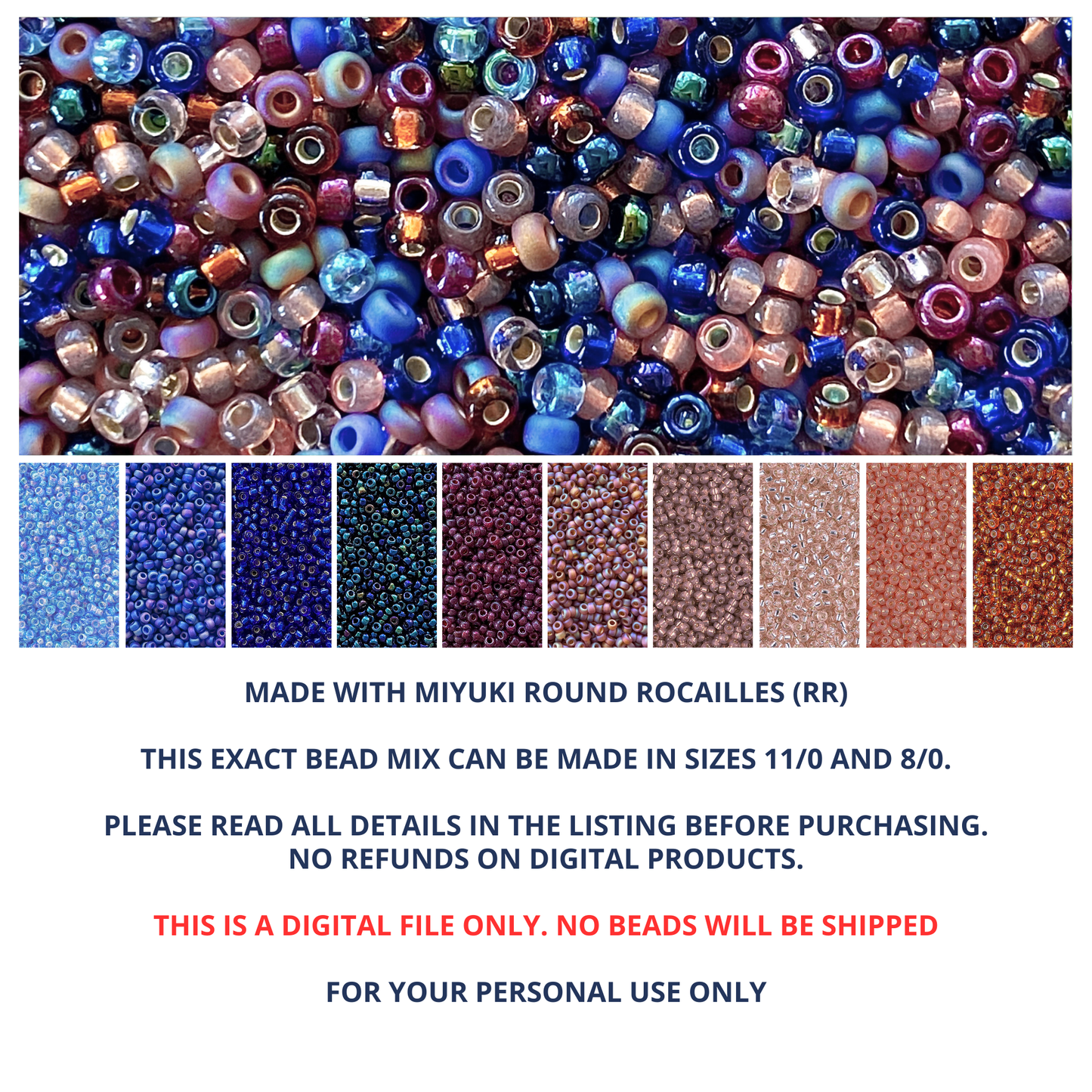 Blue Magic Miyuki Bead Mix Recipe & Color Palette (ROUND ONLY) - The Bead Mix