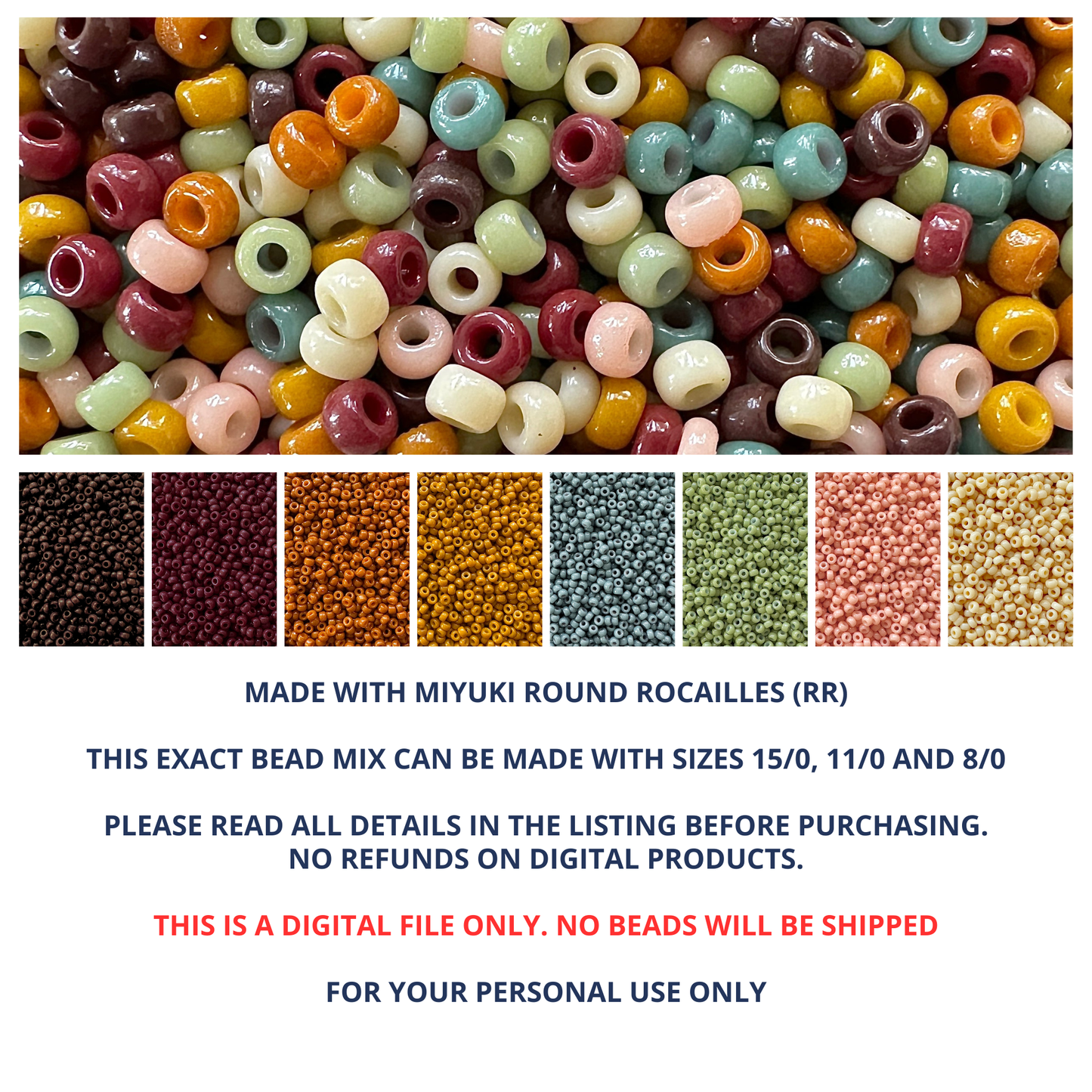 Boho Rainbow Miyuki Bead Mix Recipe & Color Palette (DIGITAL) - The Bead Mix