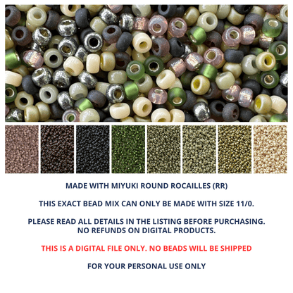 Camo Miyuki Bead Mix Recipe & Color Palette (DIGITAL) - The Bead Mix