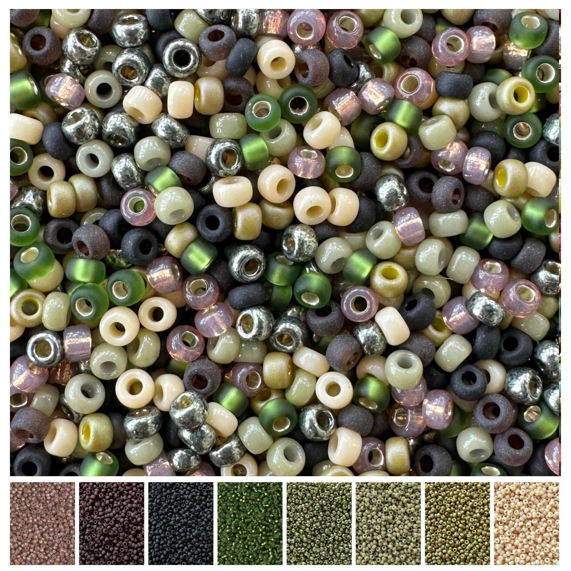 Camo Miyuki Bead Mix Recipe & Color Palette (DIGITAL) - The Bead Mix