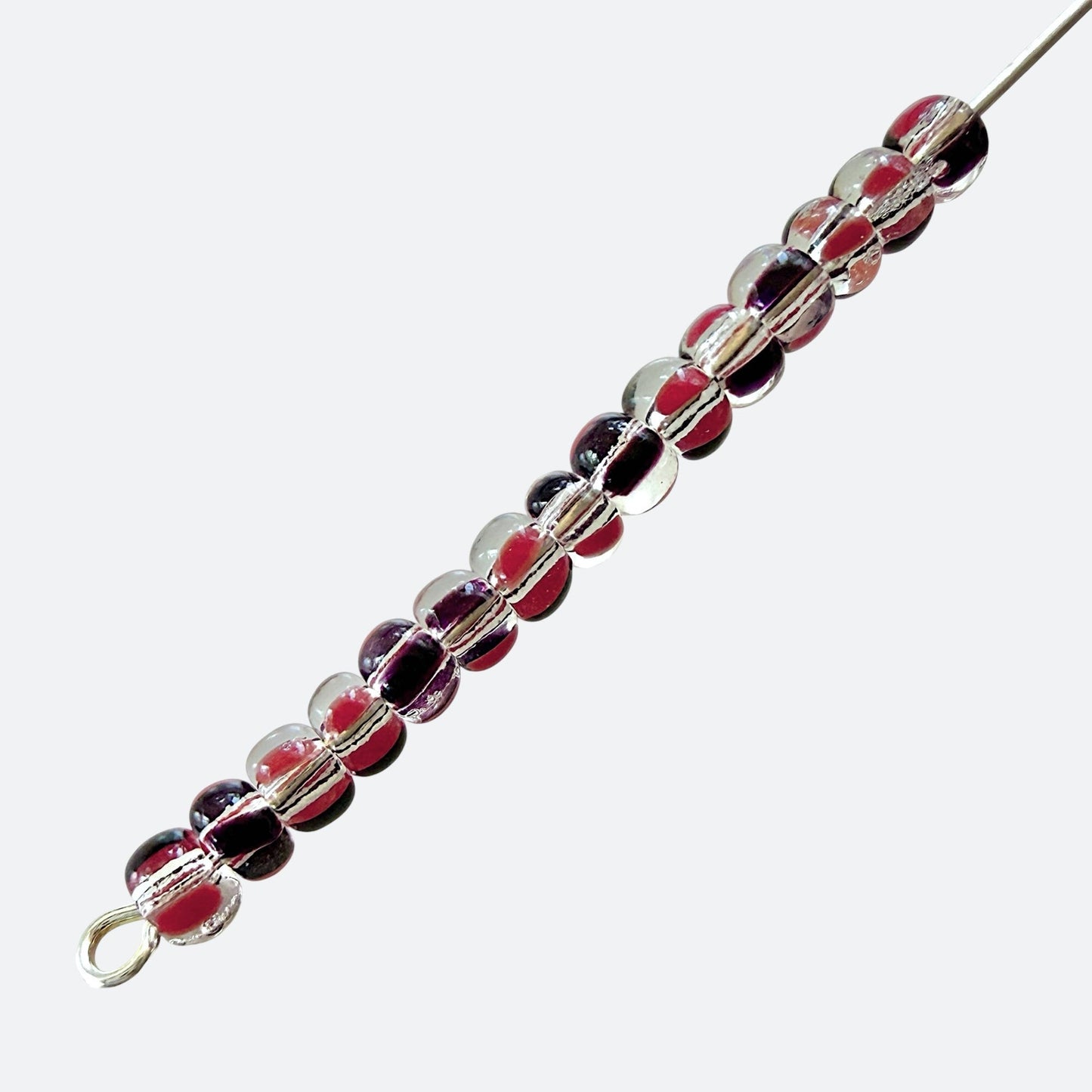 Crystal, Black & Red 6/0 Czech Striped Seed Beads (100g) - The Bead Mix