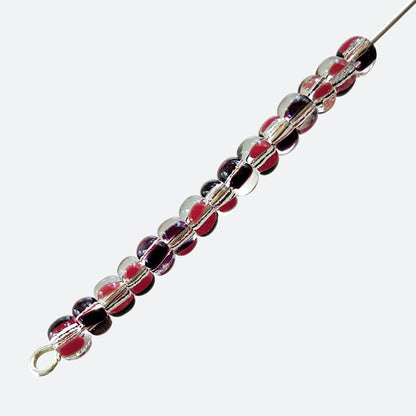 Crystal, Black & Red 6/0 Czech Striped Seed Beads (100g) - The Bead Mix
