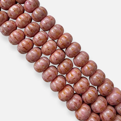Czech Glass Pumpkin Beads - Rustic Rose - The Bead Mix