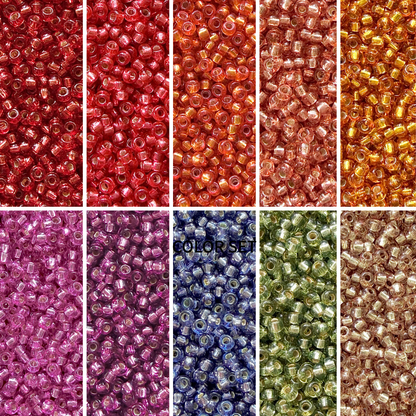 Duracoat Silver Lined Miyuki 11/0 Seed Bead Set - 10 Colors - The Bead Mix