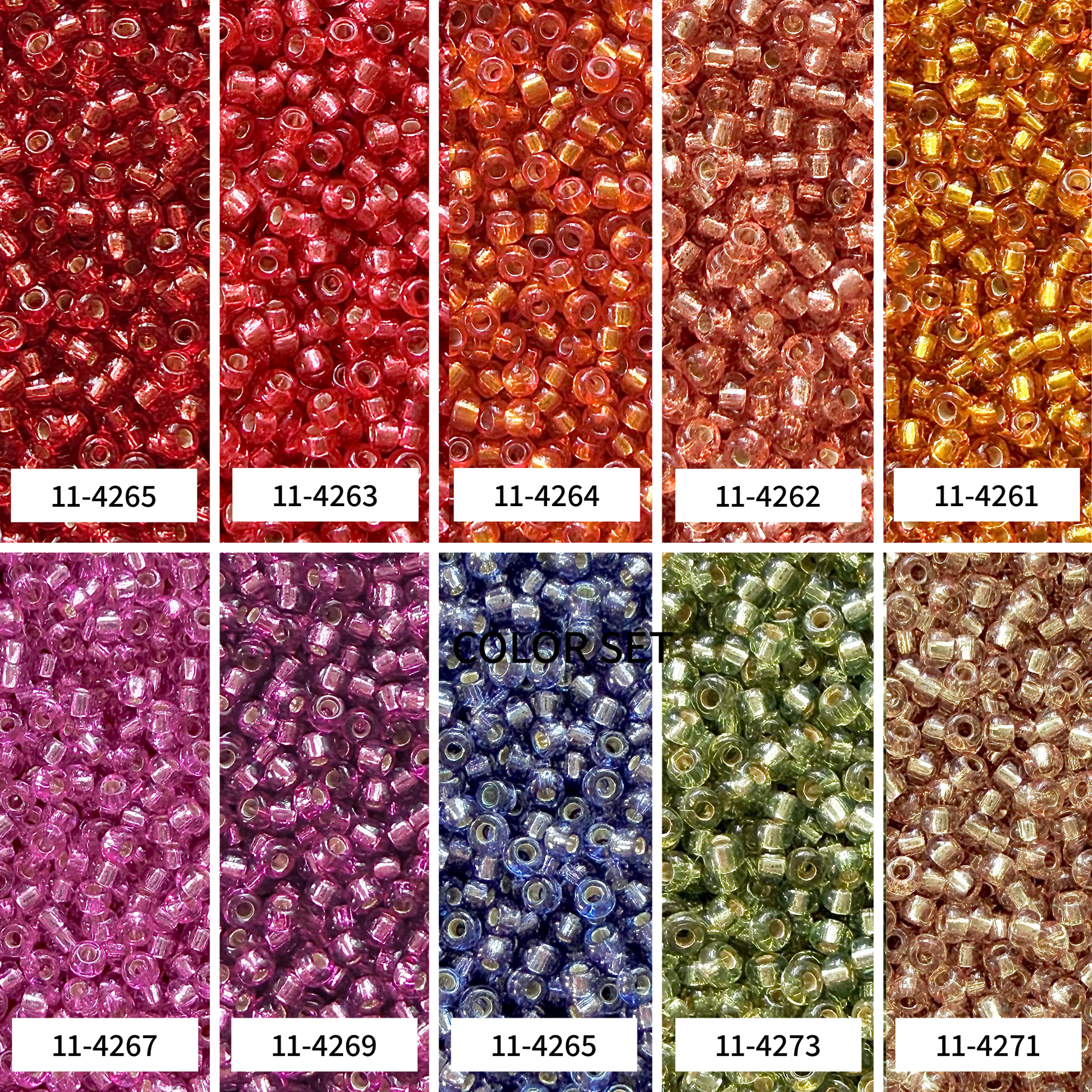 Duracoat Silver Lined Miyuki 11/0 Seed Bead Set - 10 Colors - The Bead Mix