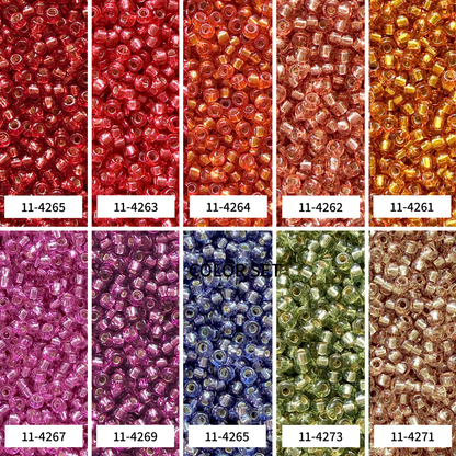 Duracoat Silver Lined Miyuki 11/0 Seed Bead Set - 10 Colors - The Bead Mix