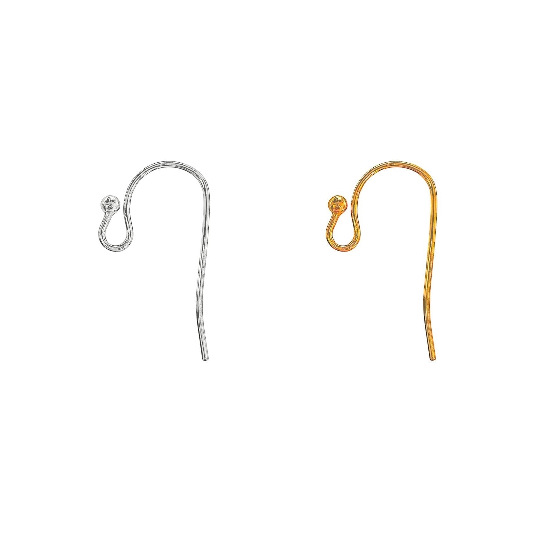 Fine Silver + 24K Gold Plated Ear Wires - 18 Pairs - The Bead Mix