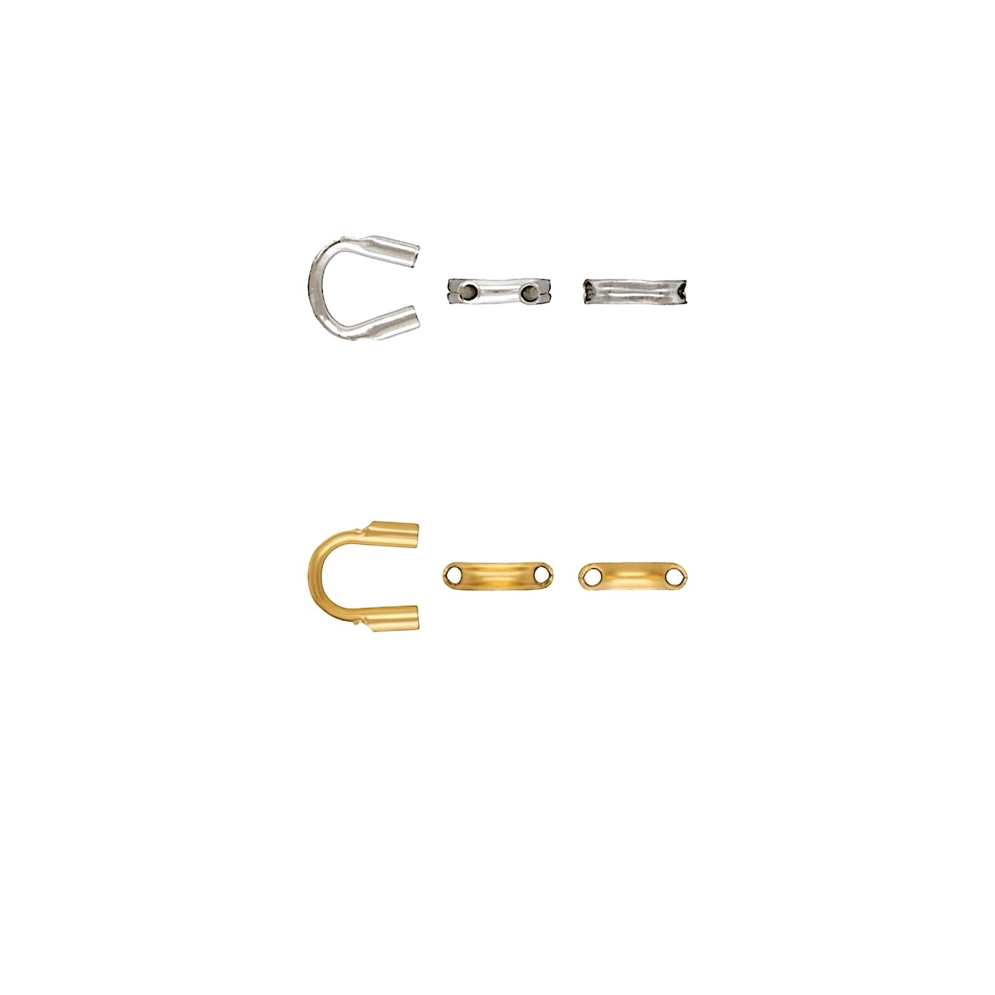 Fine Silver + 24K Gold Plated Thread Guards - Pack of 100 - The Bead Mix