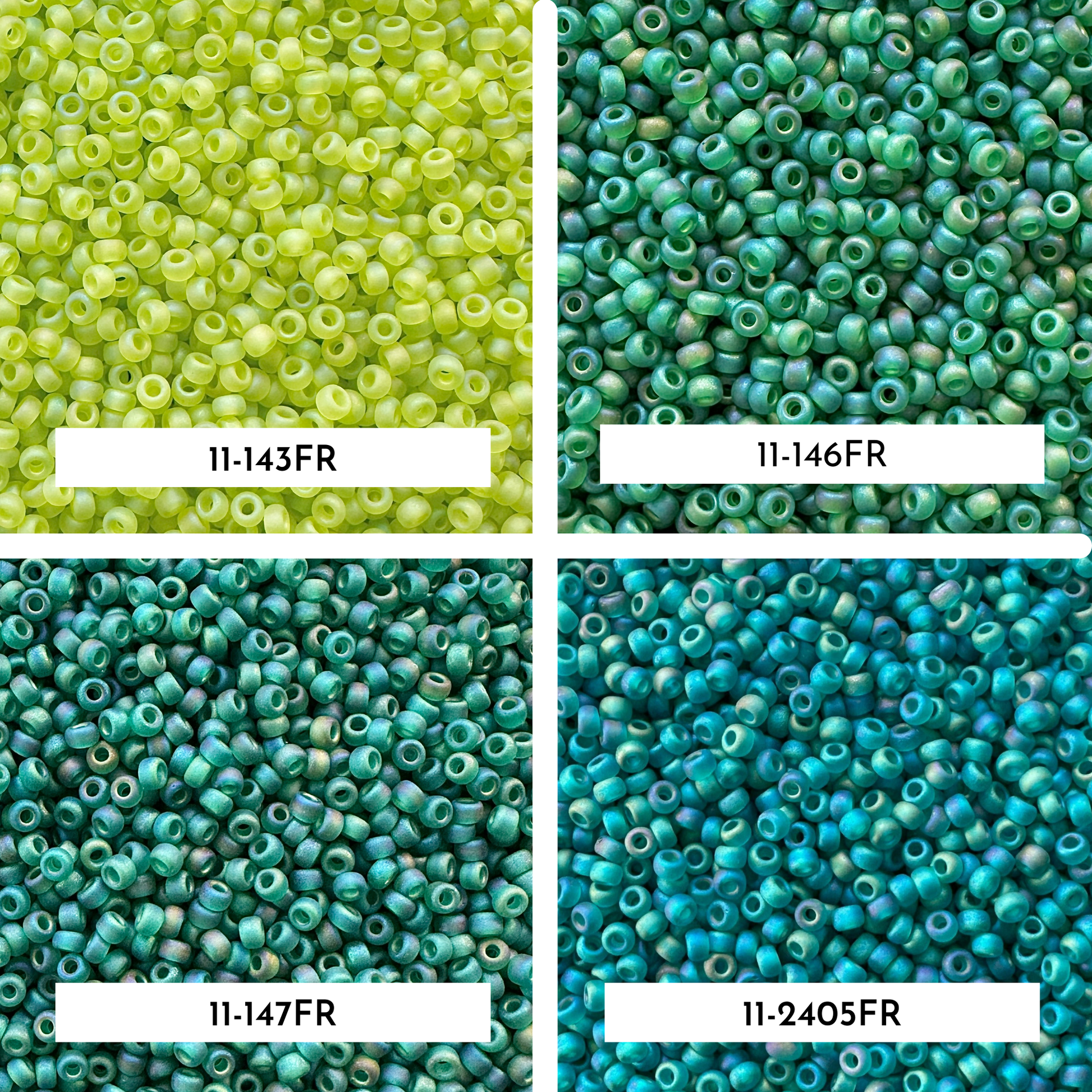 Frosted Transparent Rainbow Miyuki 11/0 Seed Bead Set - 20 Colors - The Bead Mix