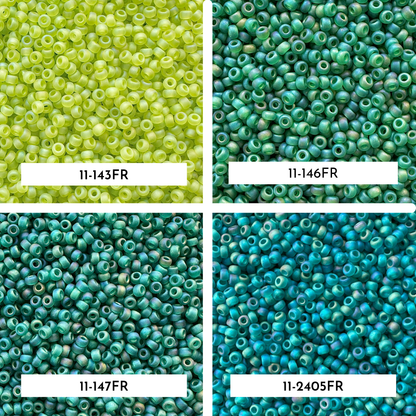 Frosted Transparent Rainbow Miyuki 11/0 Seed Bead Set - 20 Colors - The Bead Mix