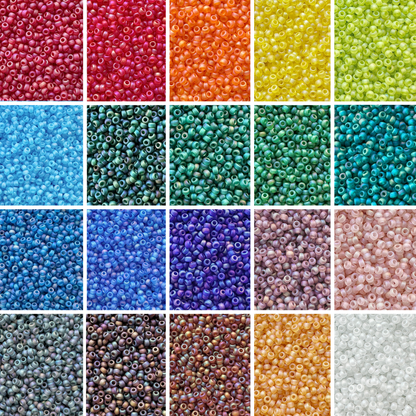 Frosted Transparent Rainbow Miyuki 11/0 Seed Bead Set - 20 Colors - The Bead Mix