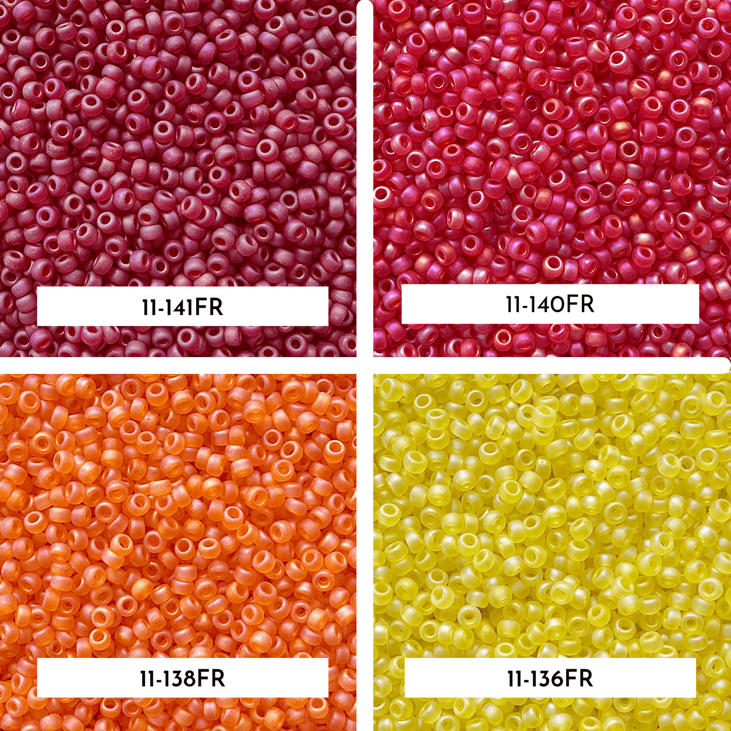 Frosted Transparent Rainbow Miyuki 11/0 Seed Bead Set - The Bead Mix