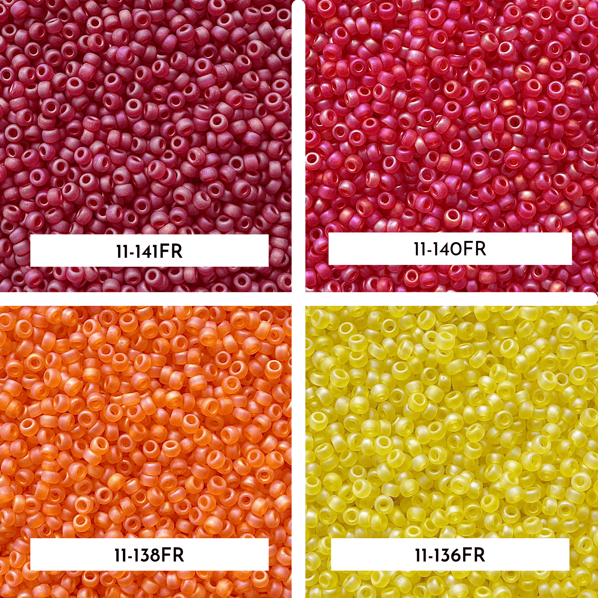 Frosted Transparent Rainbow Miyuki 11/0 Seed Bead Set - The Bead Mix
