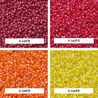 Frosted Transparent Rainbow Miyuki 11/0 Seed Bead Set - The Bead Mix