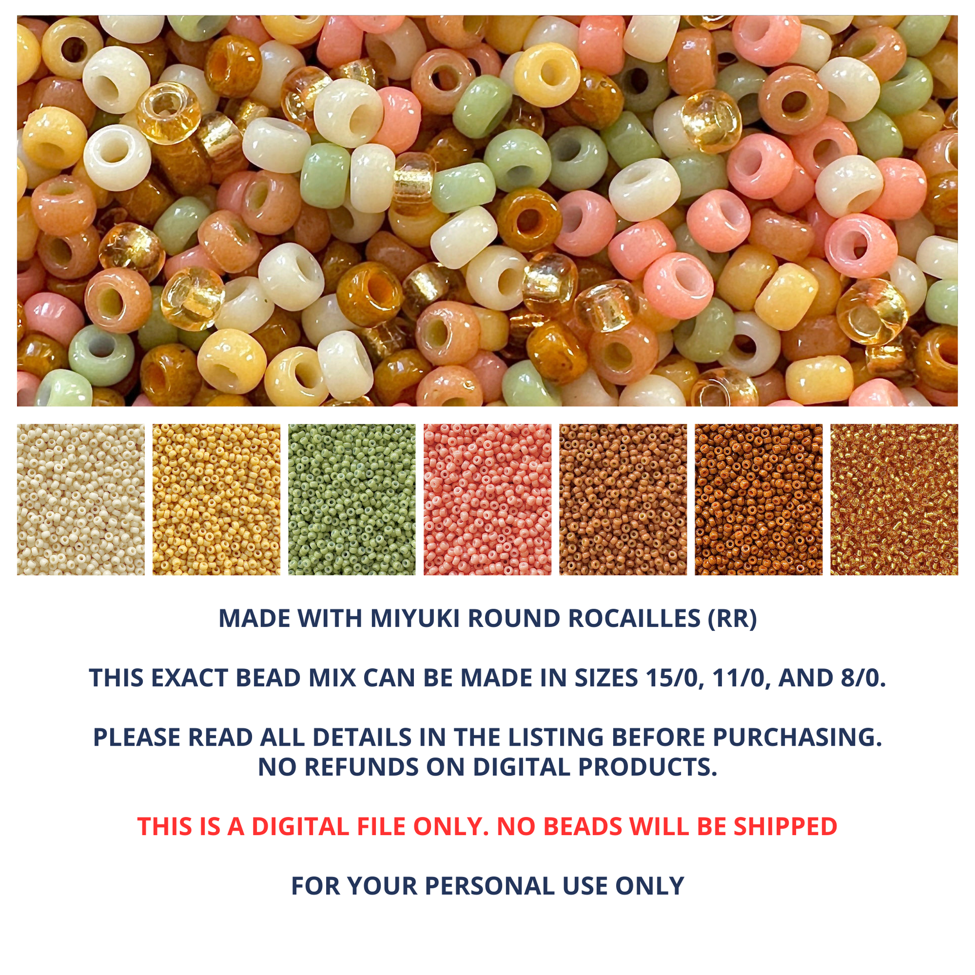 Gingerbread Miyuki Bead Mix Recipe & Color Palette (DIGITAL) - The Bead Mix