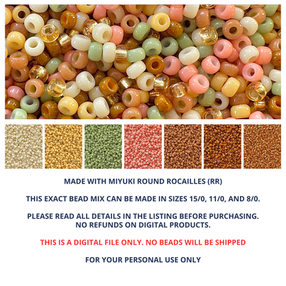 Gingerbread Miyuki Bead Mix Recipe & Color Palette (DIGITAL) - The Bead Mix
