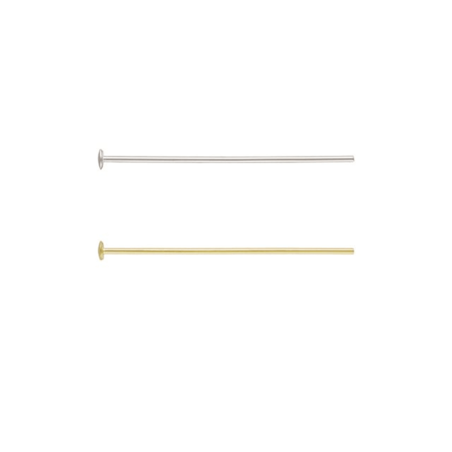 Gold and Silver - Plated Flat Head Pins (21 GA) - The Bead Mix