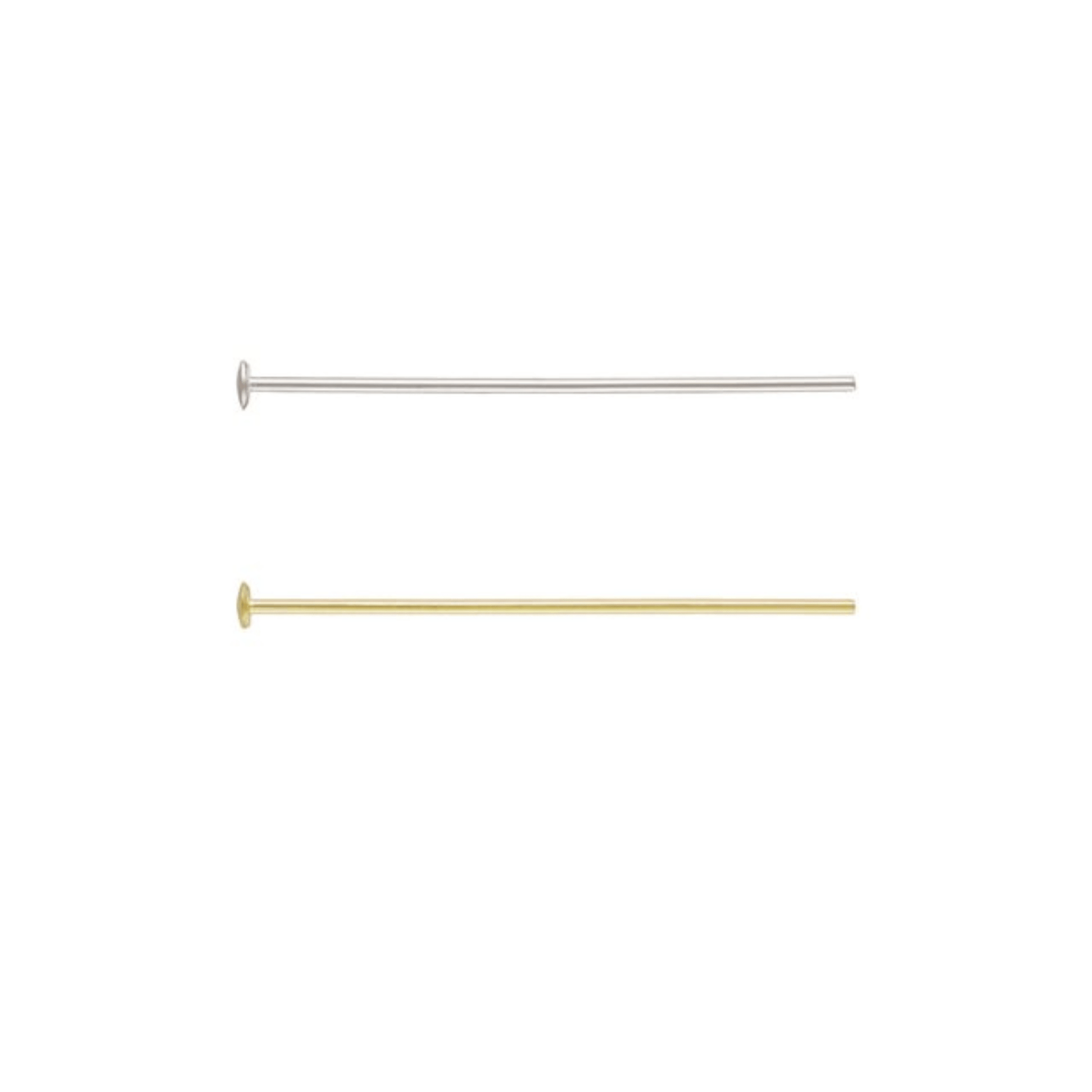 Gold and Silver - Plated Flat Head Pins (21 GA) - The Bead Mix