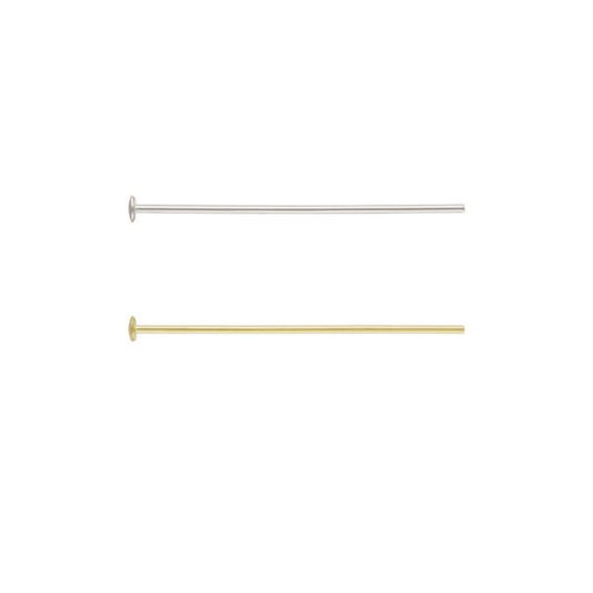 Gold and Silver - Plated Flat Head Pins (21 GA) - The Bead Mix