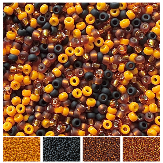 Jack O'Lantern Miyuki Bead Color Palette - The Bead Mix