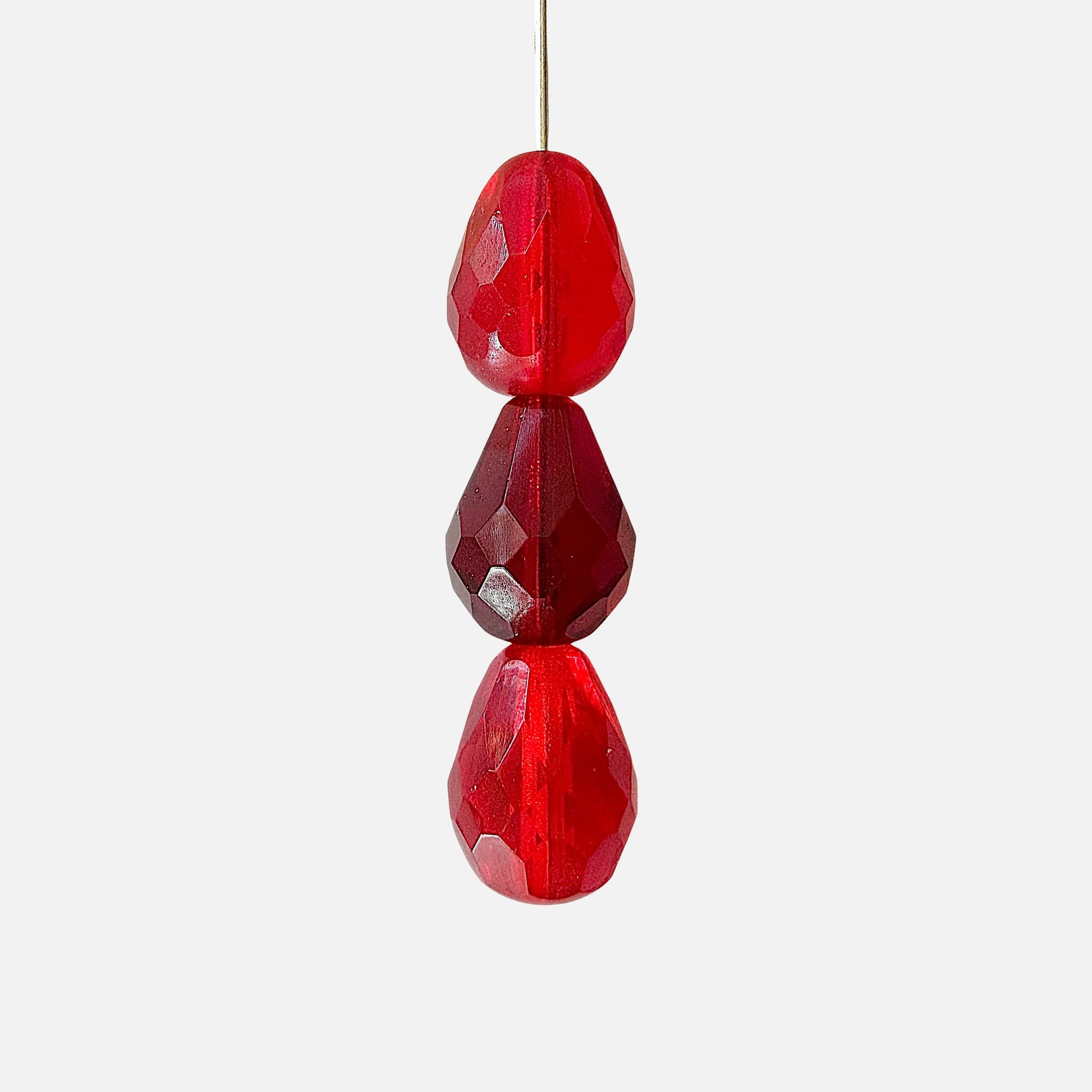 Large Czech Fire Polished Teardrop Beads - The Bead Mix