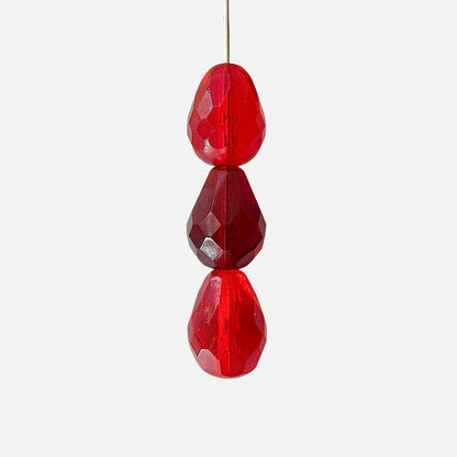 Large Czech Fire Polished Teardrop Beads - The Bead Mix