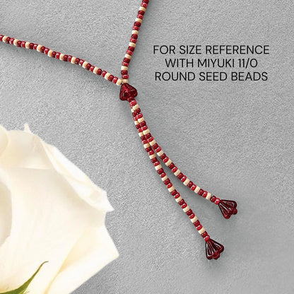 Light Garnet Baby Bell Flower Czech Glass Beads - The Bead Mix