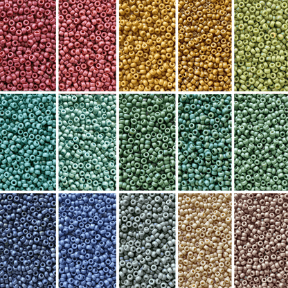Matte Opaque Glazed Rainbow Miyuki 11/0 Seed Bead Set - 15 Colors - The Bead Mix