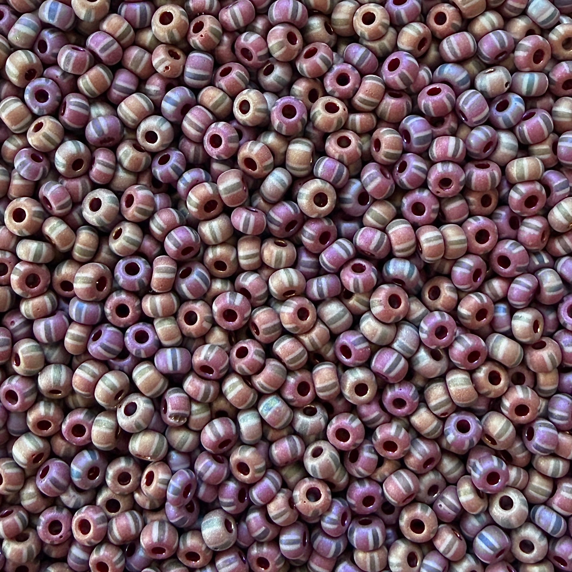 Matte Rainbow 6/0 Czech Striped Seed Beads (100g) - The Bead Mix