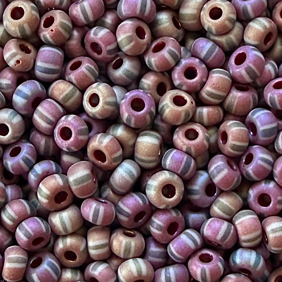Matte Rainbow 6/0 Czech Striped Seed Beads (100g) - The Bead Mix