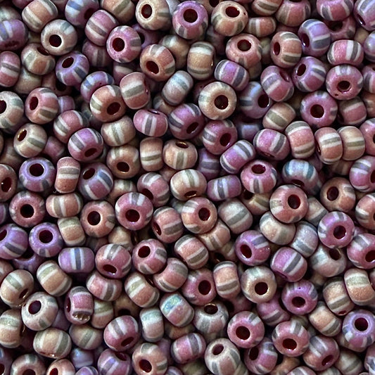 Matte Rainbow 6/0 Czech Striped Seed Beads (100g) - The Bead Mix