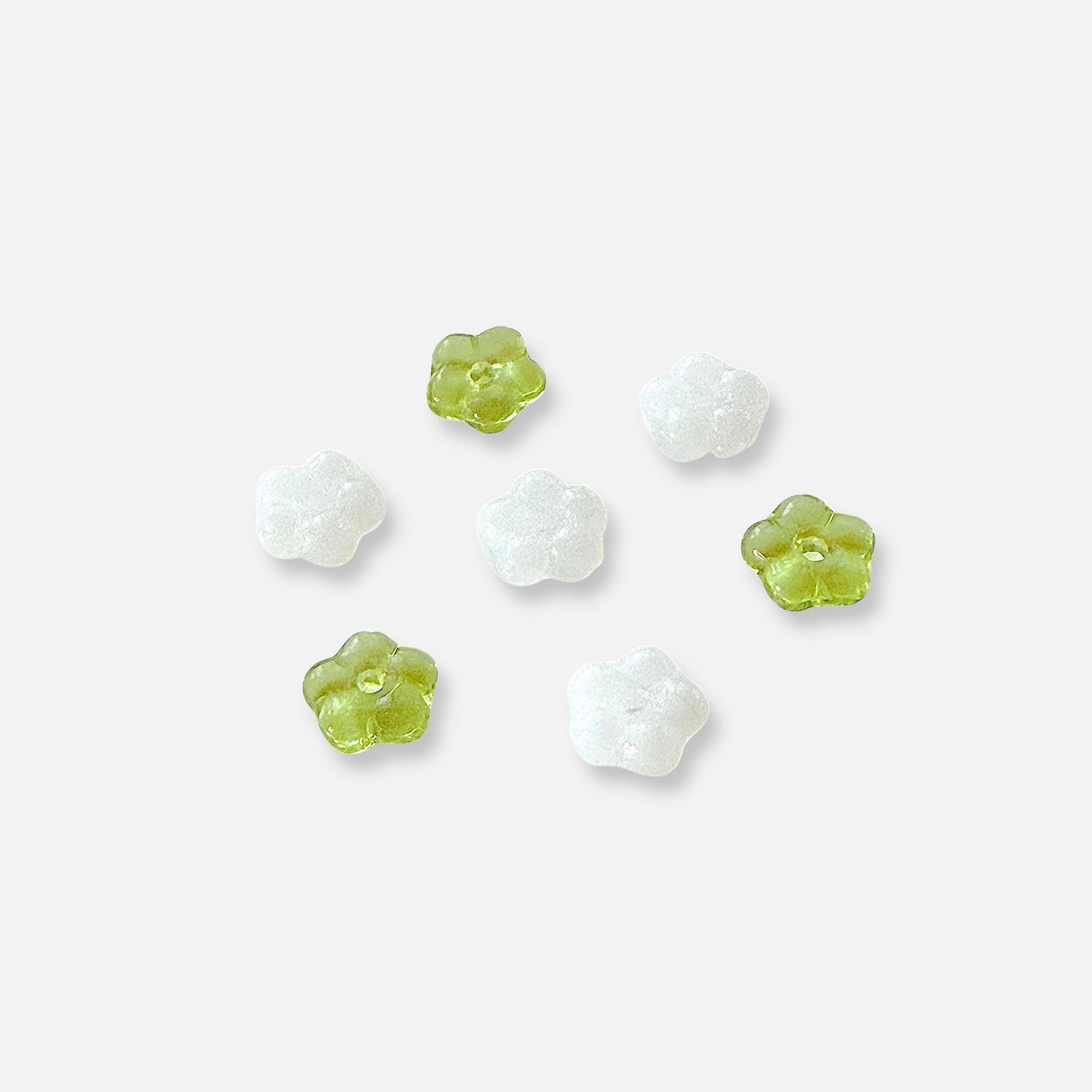 Mini Czech Glass Flower Beads with Center Hole - The Bead Mix