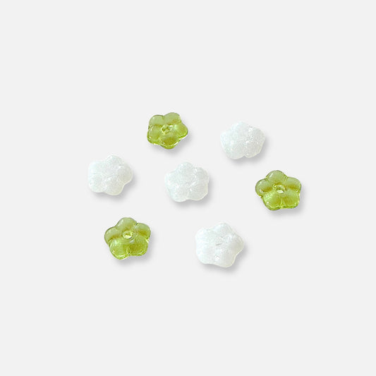 Mini Czech Glass Flower Beads with Center Hole - The Bead Mix