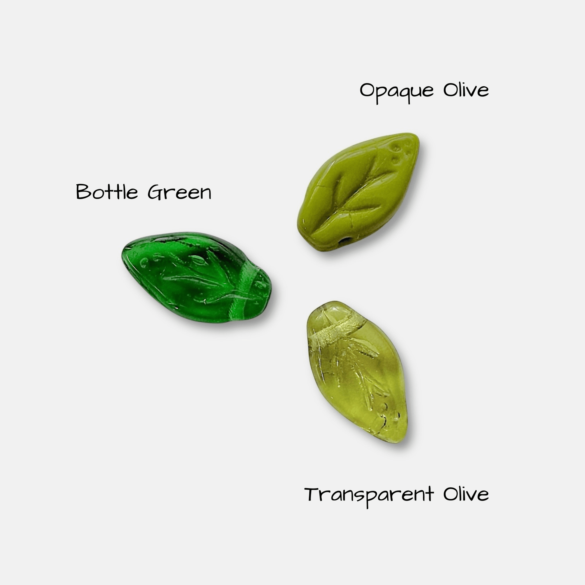 Mini Czech Glass Leaf Beads - 6 x 10mm - The Bead Mix