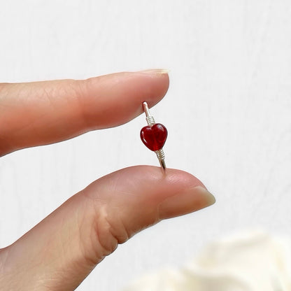 Mini Heart Czech Pressed Glass Beads - The Bead Mix