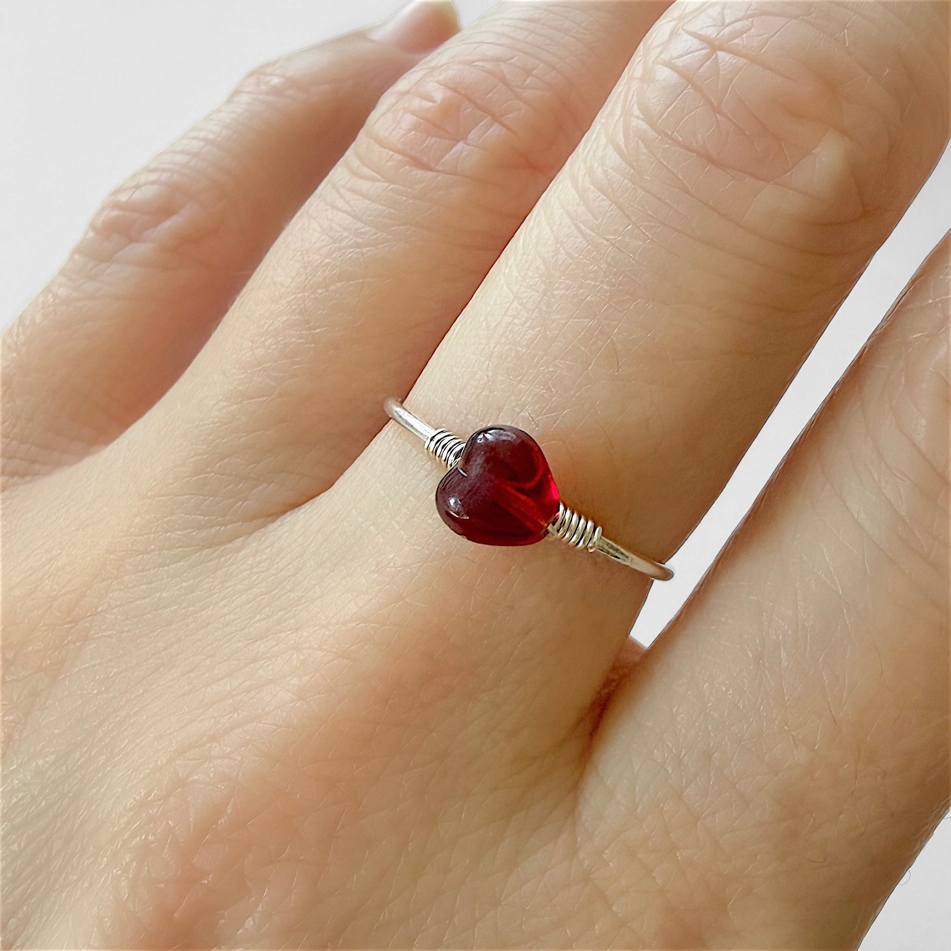 Mini Heart Czech Pressed Glass Beads - The Bead Mix