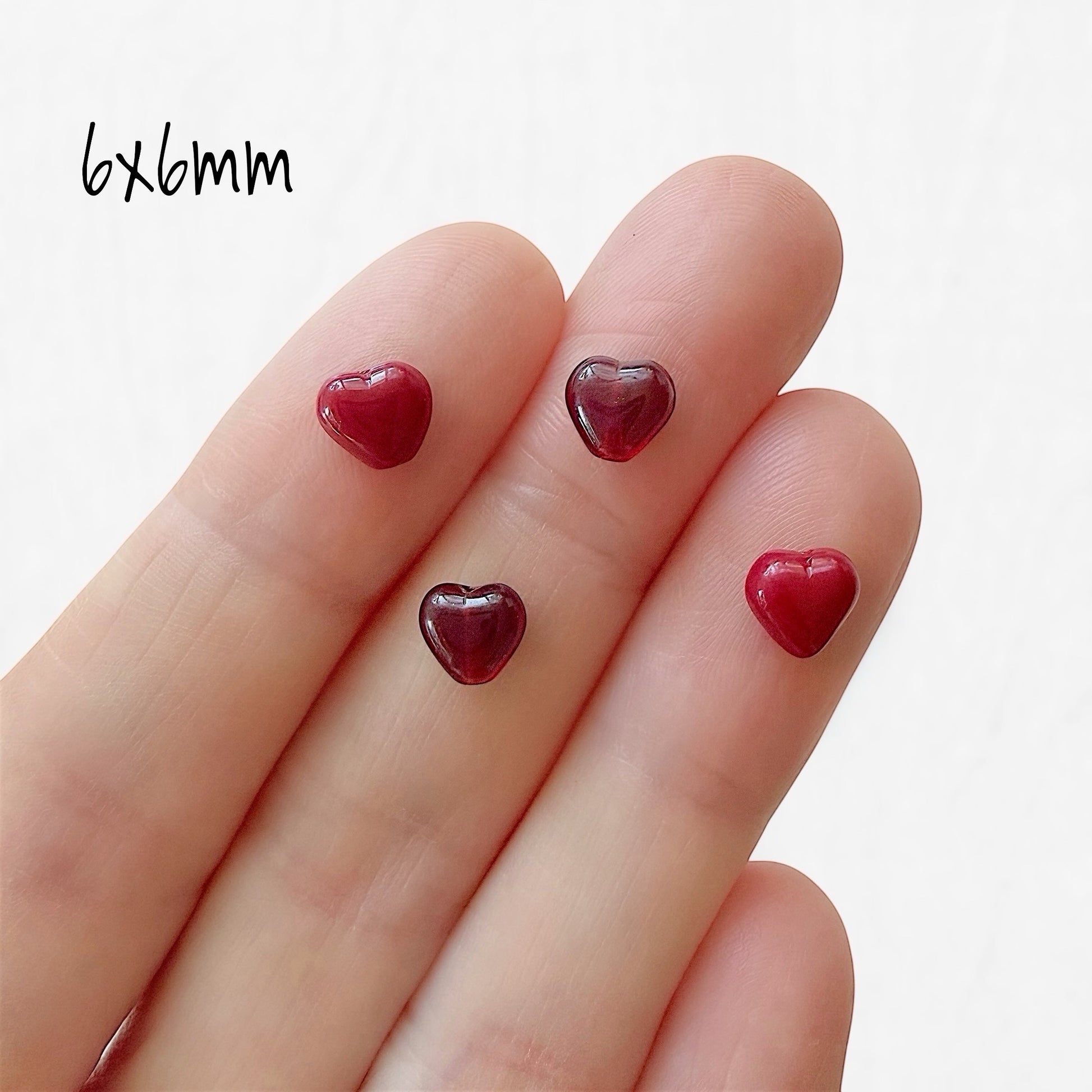 Mini Heart Czech Pressed Glass Beads - The Bead Mix