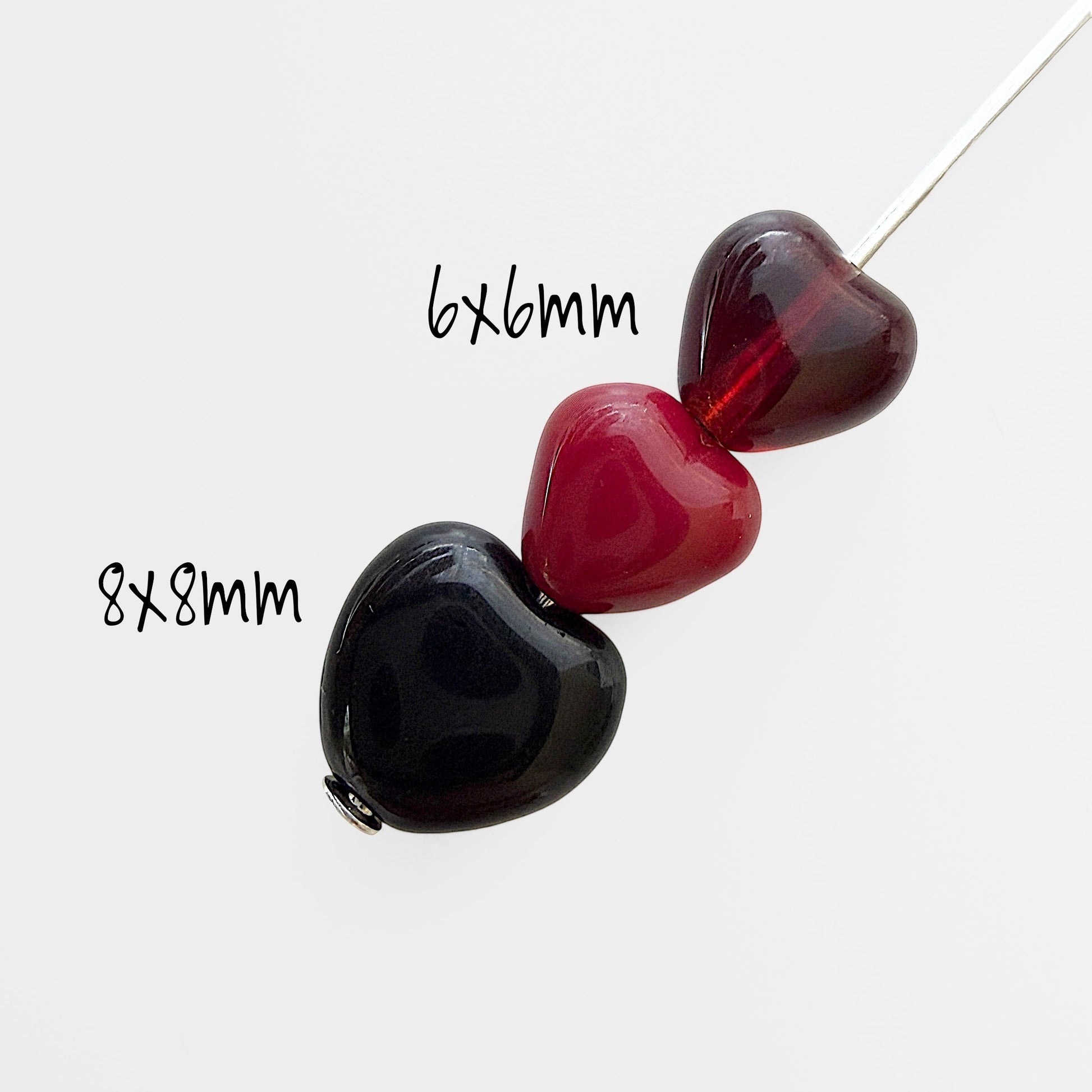 Mini Heart Czech Pressed Glass Beads - The Bead Mix