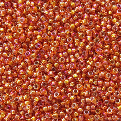 Miyuki 11 - 1008 Silver Lined Orange AB - The Bead Mix