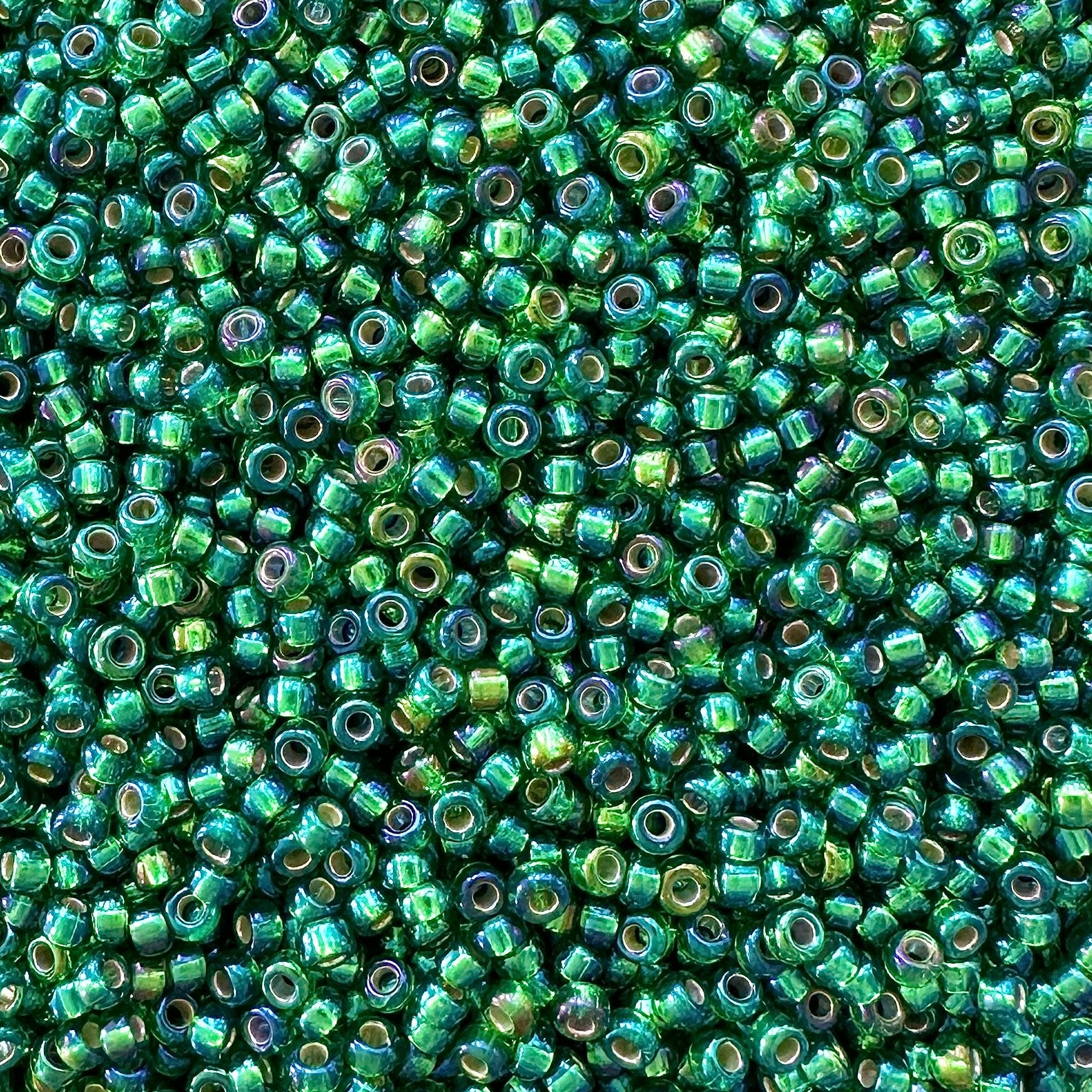 Miyuki 11 - 1016 Silver Lined Green AB - The Bead Mix