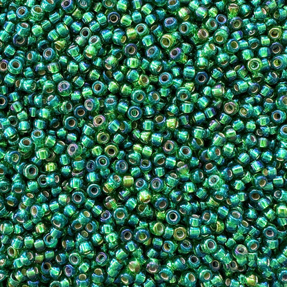 Miyuki 11 - 1016 Silver Lined Green AB - The Bead Mix