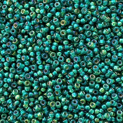 Miyuki 11 - 1017 Silver Lined Emerald AB - The Bead Mix