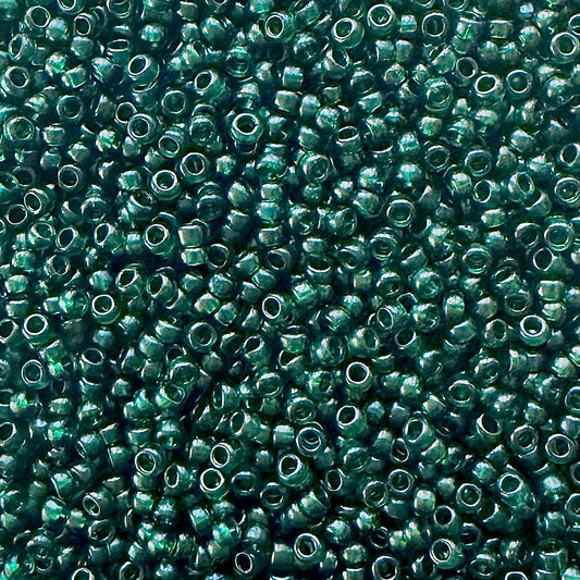 Miyuki 11 - 156SF Semi - frosted Transparent Dark Emerald - The Bead Mix